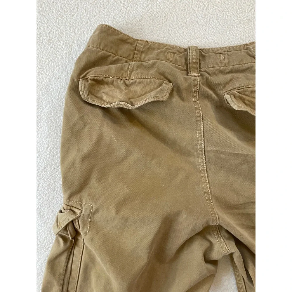 American Eagle Mens Hemmed to 28x24‎ Cargo Pants Tan Khaki Cotton Leg Utility